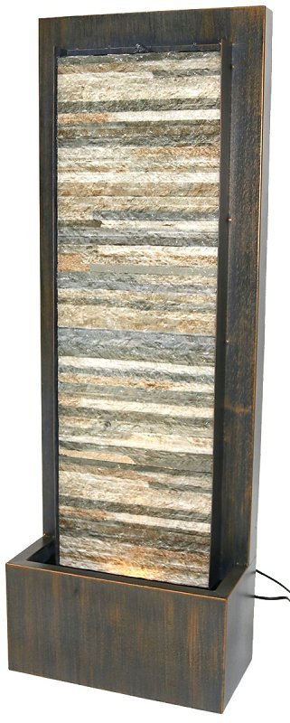 FOUNTAIN STEEL W/STONE BRICK  