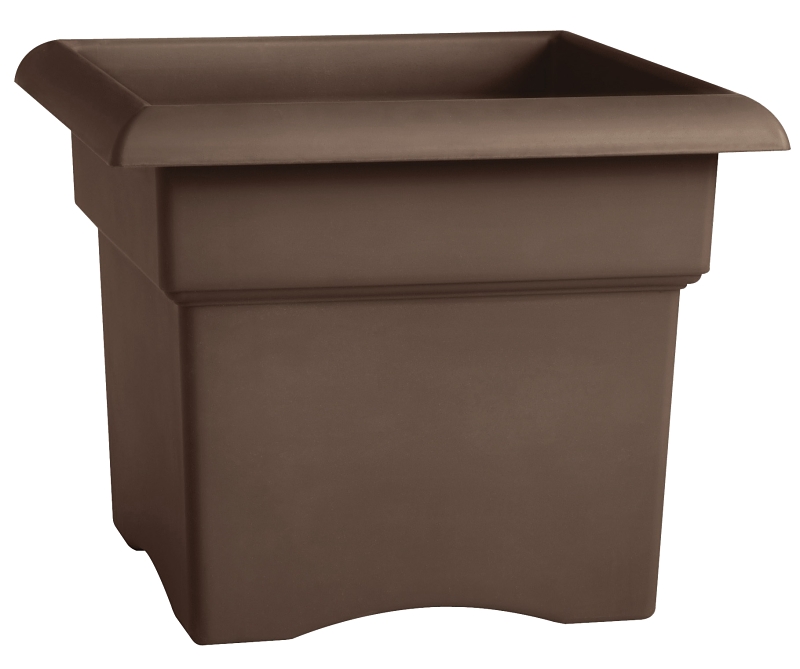 PLANTER BOX SQ CHOCOLATE 18IN 