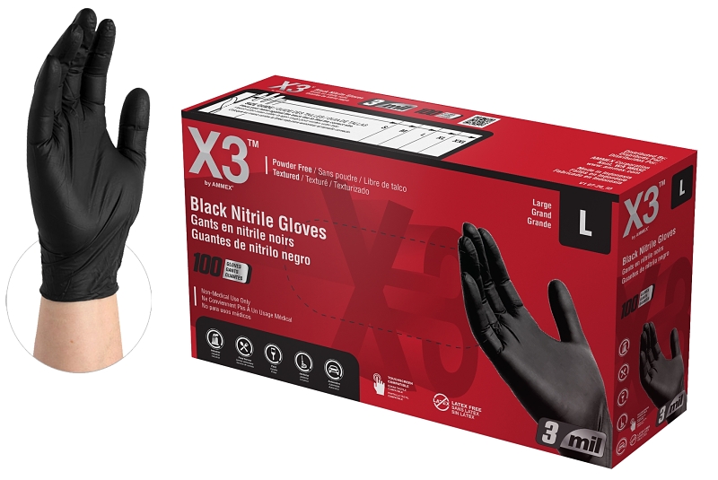 GLOVE NITRILE 3MIL POWDRFREE L