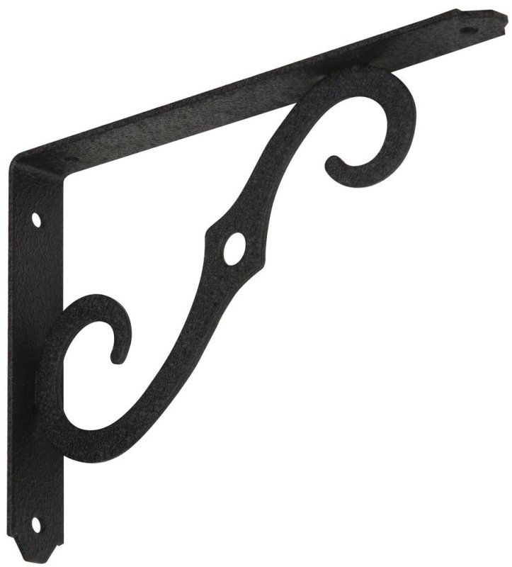 BRACKET SHELF STL 8X5.5IN BLK 