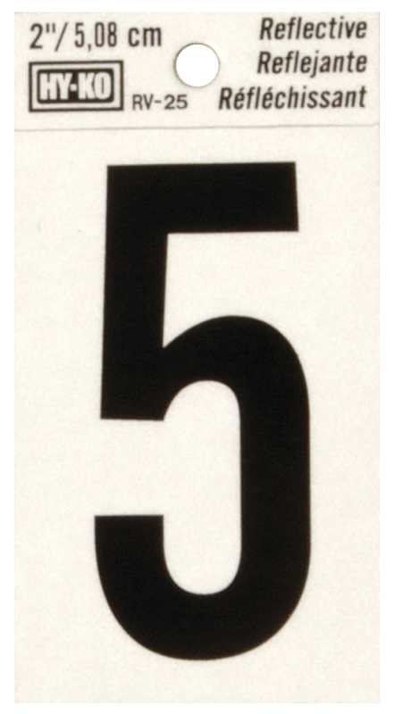 NUMBER HOUSE 5 2IN REFL BLK   
