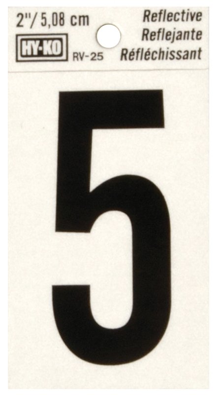 NUMBER HOUSE 5 2IN REFL BLK   