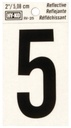 NUMBER HOUSE 5 2IN REFL BLK   