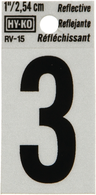 RV-15/3 1" REF VINYL NUMBER #3