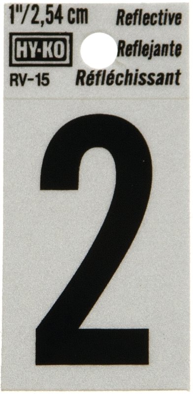 NUMBER HOUSE 2 1IN REFL BLK   