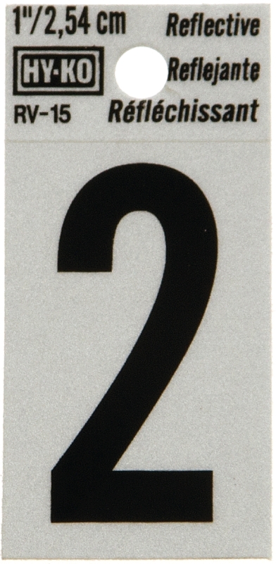 NUMBER HOUSE 2 1IN REFL BLK   