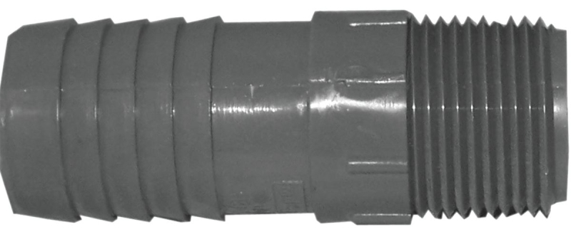 Boshart UPPRA-0705 Pipe Adapter, 3/4 x 1/2 in, MPT x Insert, Polyethylene
