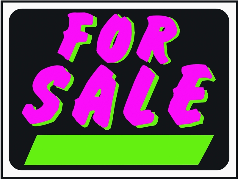 SIGN FOR SALE FLUORESCENT     