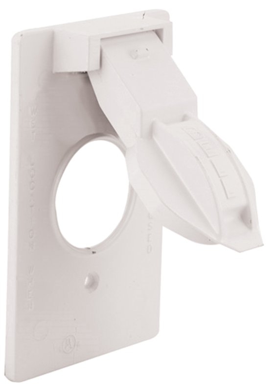 1 GANG ROUND OPENING COVER WHT