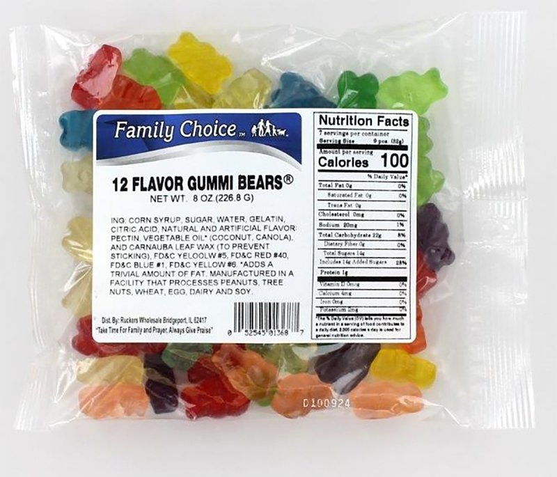 12 FLAVOR GUMMY BEARS 8OZ     