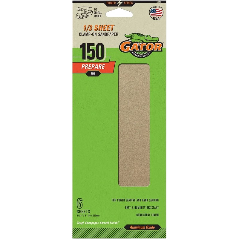 [4151585] 150GRIT ALUM OX 1/3 SHEET 6PK 