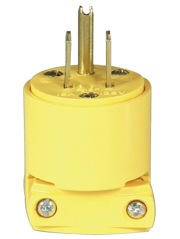 [4407748] 15A/120V YEL VINYL 3WIRE PLUG 