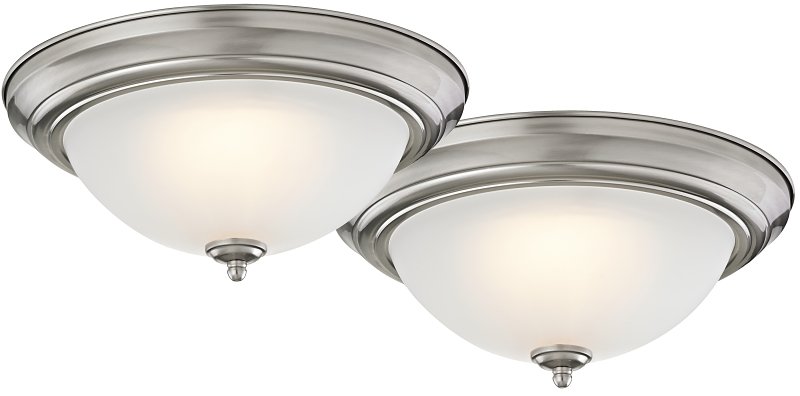 [7112402] 2PK 13IN CEILING LIGHT NICKEL 