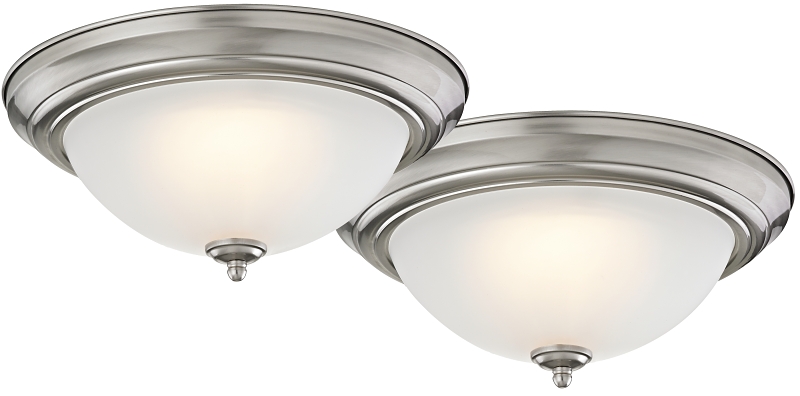 2PK 13IN CEILING LIGHT NICKEL 