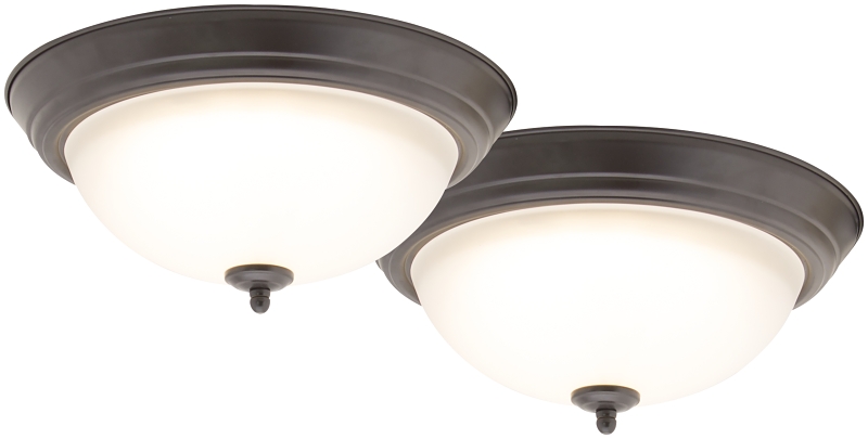 2PK 13IN CEILING LIGHTS BRONZE