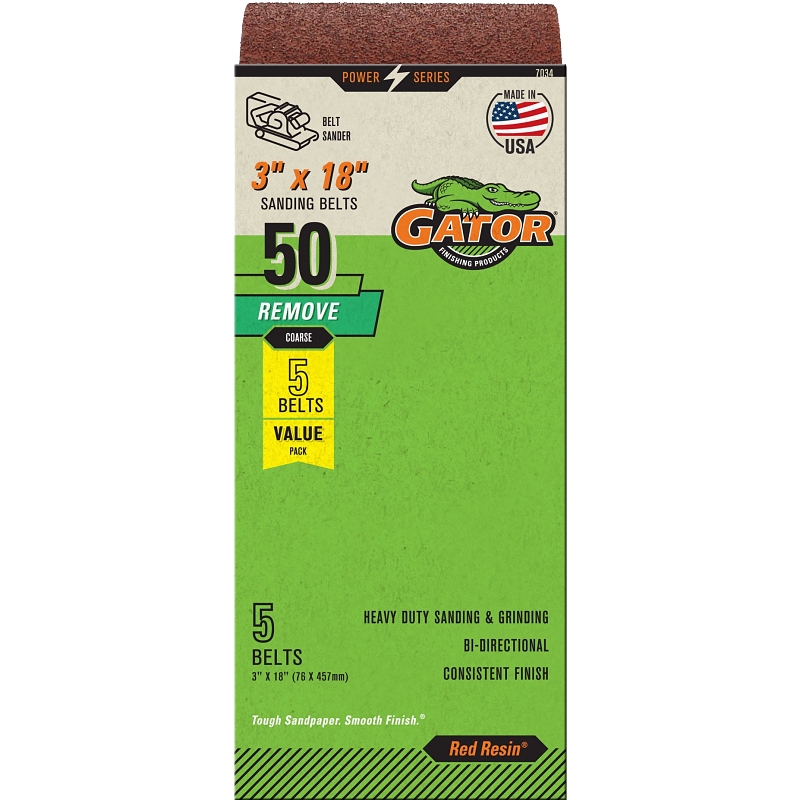 3X18IN 50GRIT ALUM OX BELT 5PK