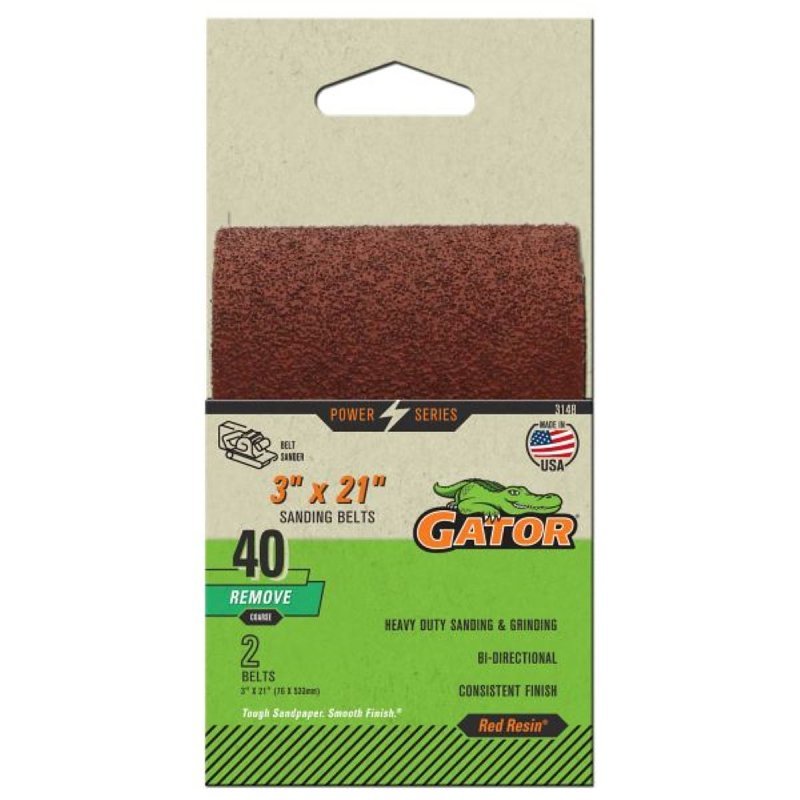 3X21IN 40GRIT ALUM OX BELT 2PK