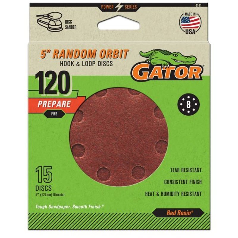 5IN 120GRIT 8HOLE HK/LOOP 15PK