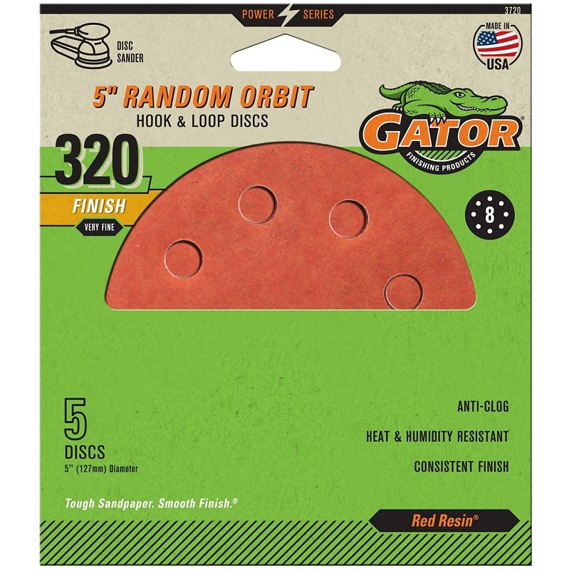 5IN 8-HOLE SAND DISC 320#     