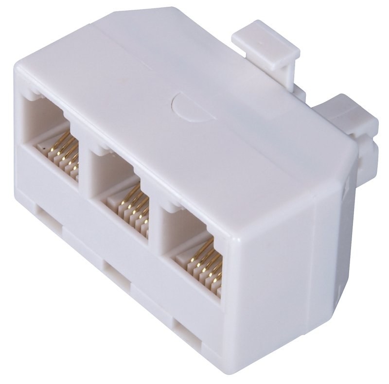 [6316681] ADAPTER PHONE OUTLET 3-WAY WHT