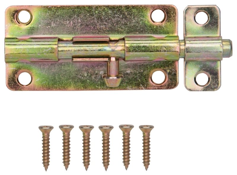 BARREL BOLT LOCK 4IN SAT BRS  