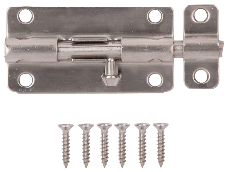 BARREL BOLT LOCKABLE 4IN SS   