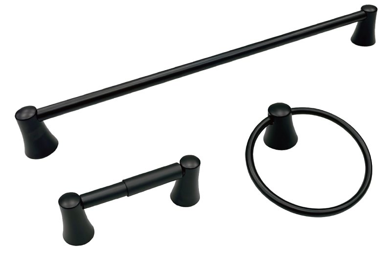 BATH ACC SET MATTE BLACK      
