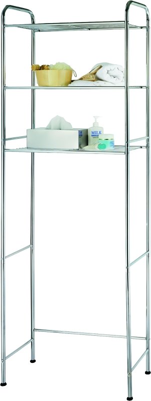 [4524633] BATH SHELVE WIRE CHROME 3-TIER