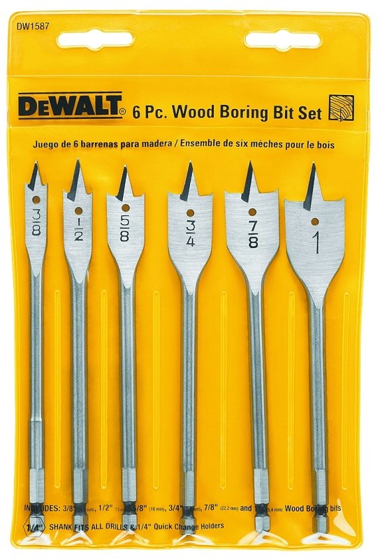 BIT SPADE WOOD BORING 6PC     