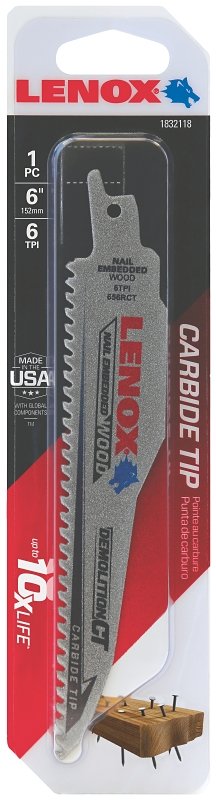 BLADE SAW RECIPROCATE 6TPI 6IN