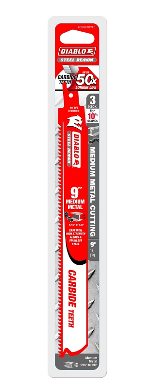 BLDE RECP CRBD TIP MED 3PK 9IN