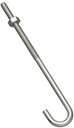 BOLT J-HOOK 1/4X6IN ZINC      