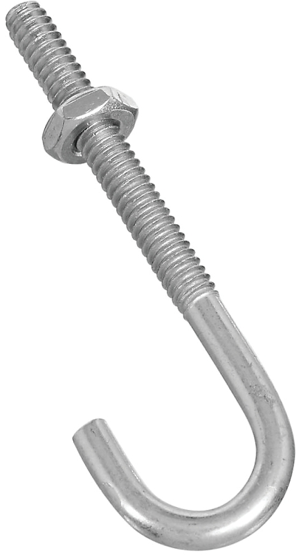 BOLT J-HOOK 3/16X2-1/2IN ZINC 