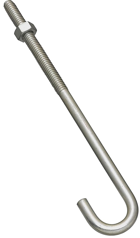 BOLT J-HOOK 5/16X7IN ZINC     