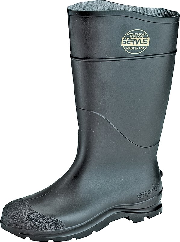 BOOT PVC PLN TOE 16IN BLACK 10