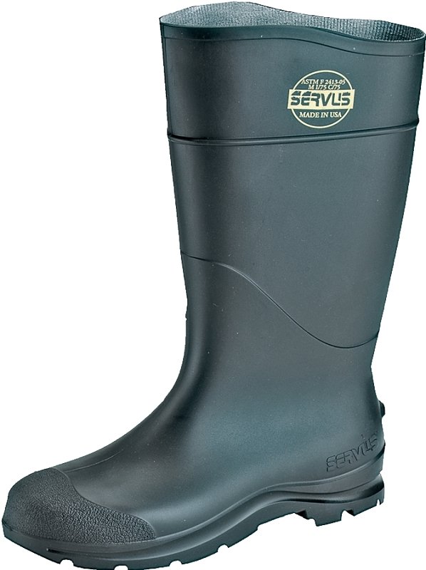 BOOT PVC ST TOE 16IN BLACK 7  