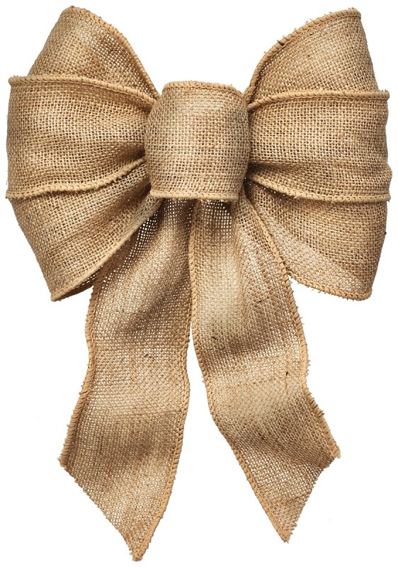 [3387669] BOW 7LOOP WIRED NATURAL BURLAP