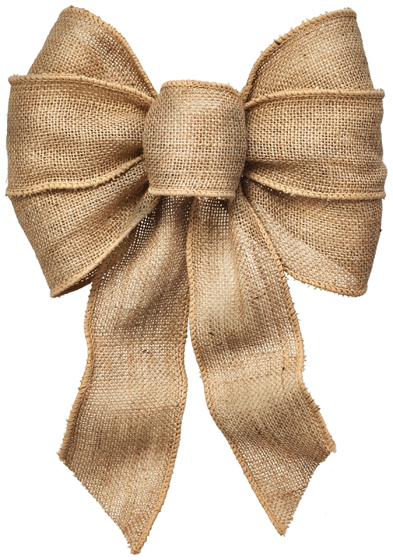 BOW 7LOOP WIRED NATURAL BURLAP