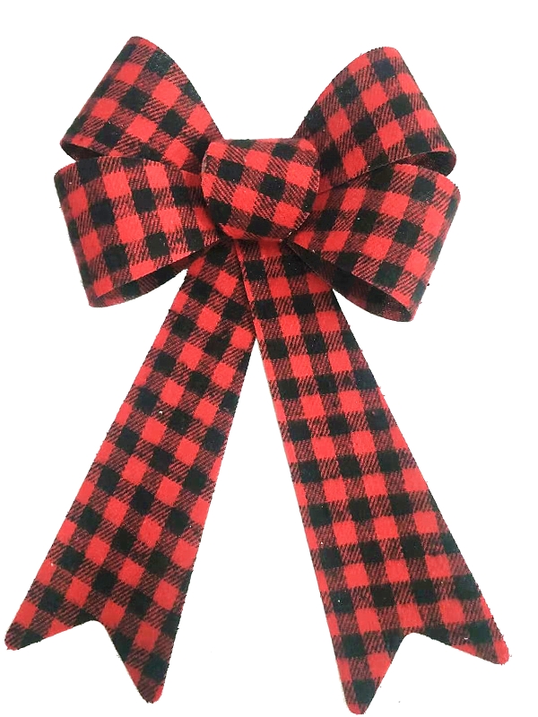 BOW BUFFALO PLAID RED         