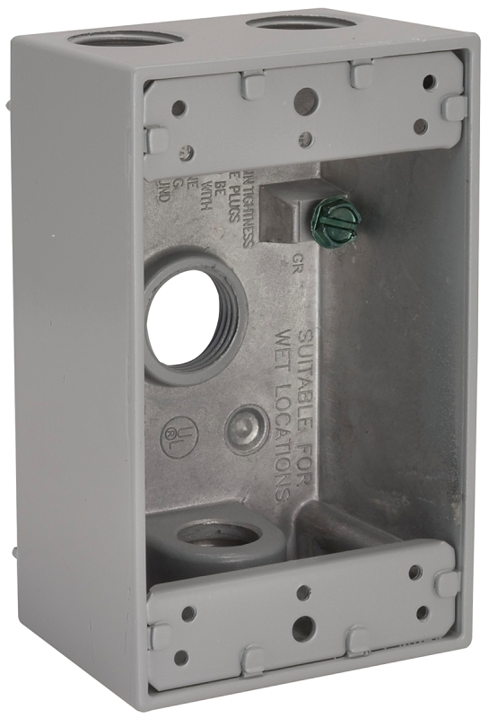 BOX OUTLET ALUM 1G 18.3CU GRAY