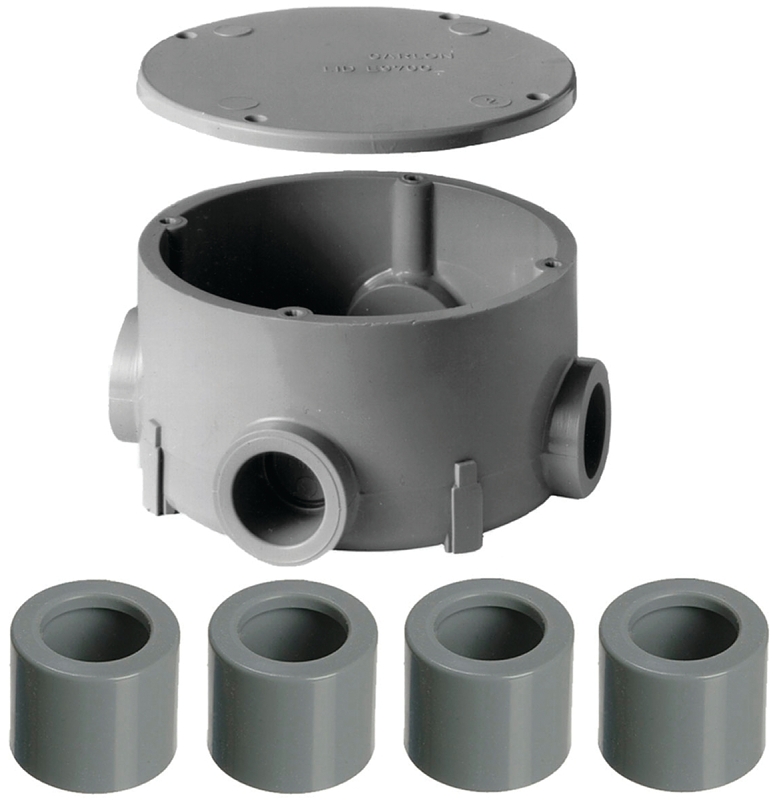 BOX RND JUNC PVC 1/2IN - 3/4IN