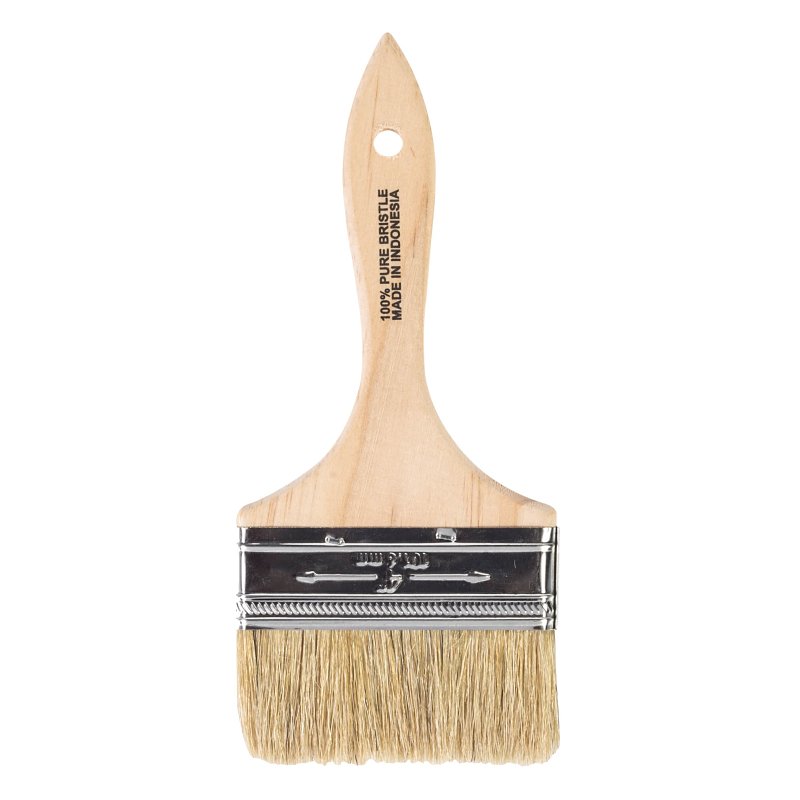 BRUSH CHIP WHITE BRISTLE 4IN  