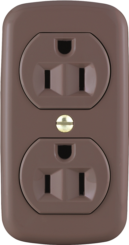 BRWN 15A 3WIRE DUPLEX RECPT   