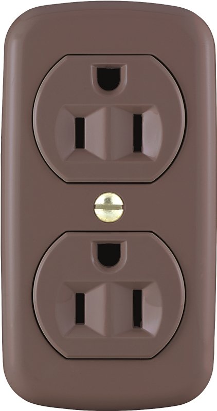 BRWN 15A 3WIRE DUPLEX RECPT   