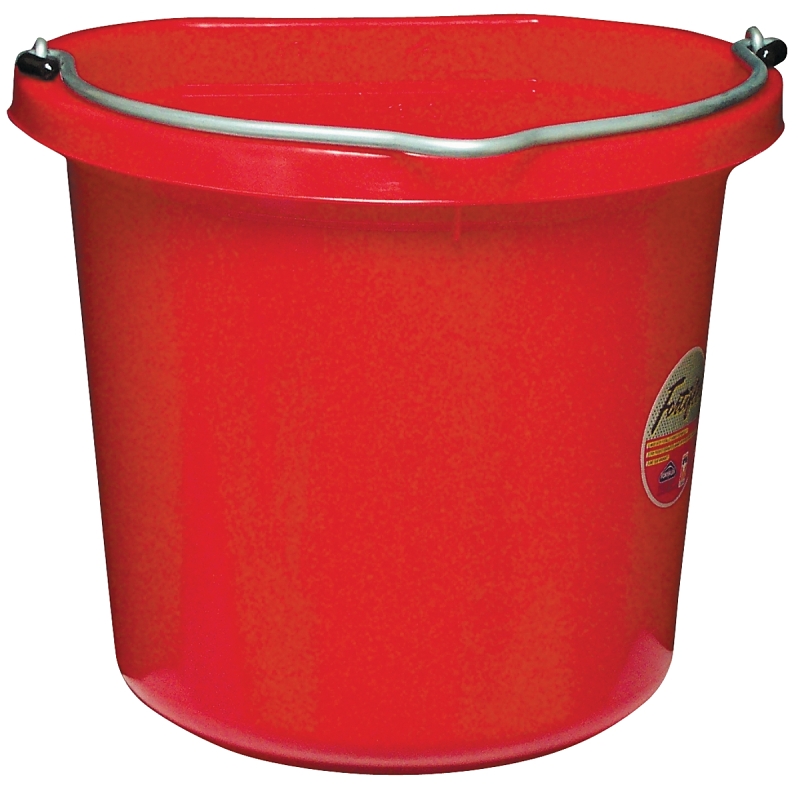 BUCKET FLAT-SIDED RED 20QT    