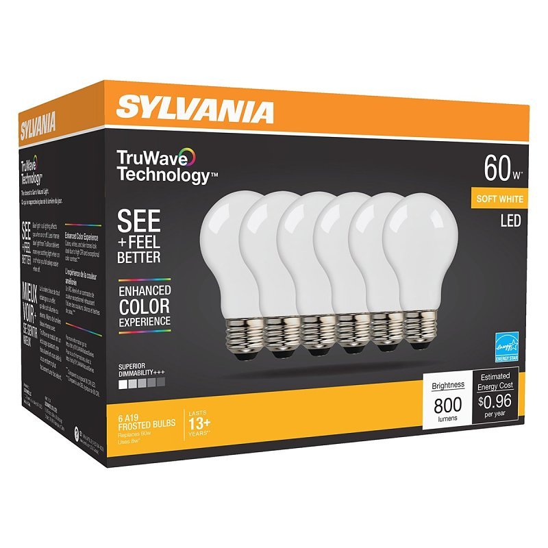 BULB LED A19 FROST SFTWHT 8W  