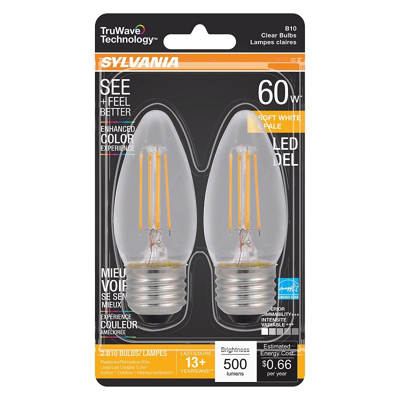 BULB LED B10 CLR SOFT WHITE 5W