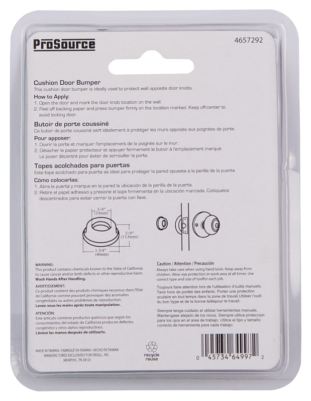 BUMPER DOOR CLEAR CUSHION     