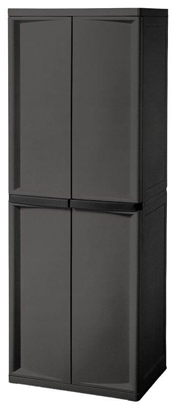 CABINET 4-SHELF GRAY W/BLK HDL