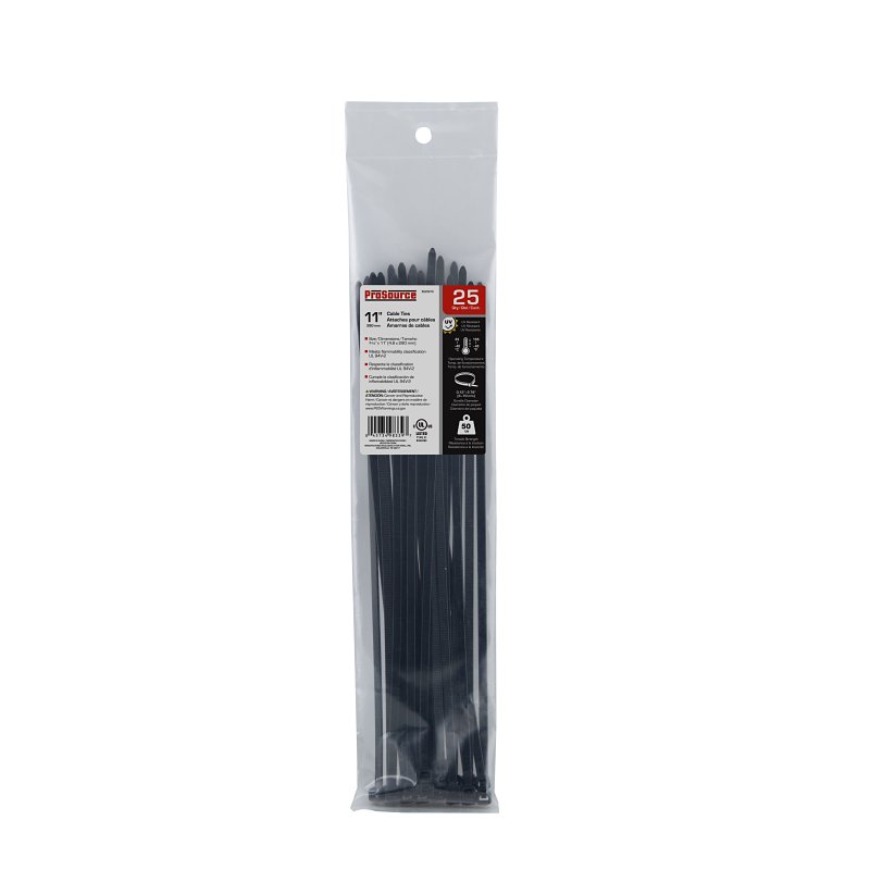 CABLE TIE 11IN 50LB 25PC BLACK